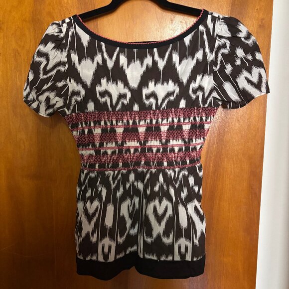 Anthropologie Fei Batik Short Sleeve Blouse Size 12 RARE - Picture 4 of 7